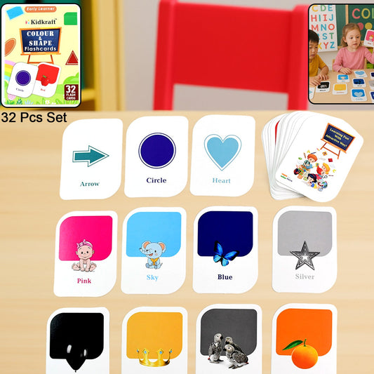 Kidkraft Early Learner 32-piece Color Amp Shape Flashcard Set - Happy Price - Image 1
