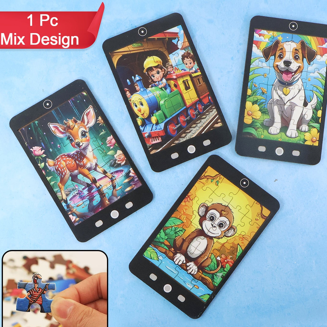 Kids Cartoon Jigsaw Puzzle - 1 Pc Mobile Shape Educational Toy - Happy Price - Image 1