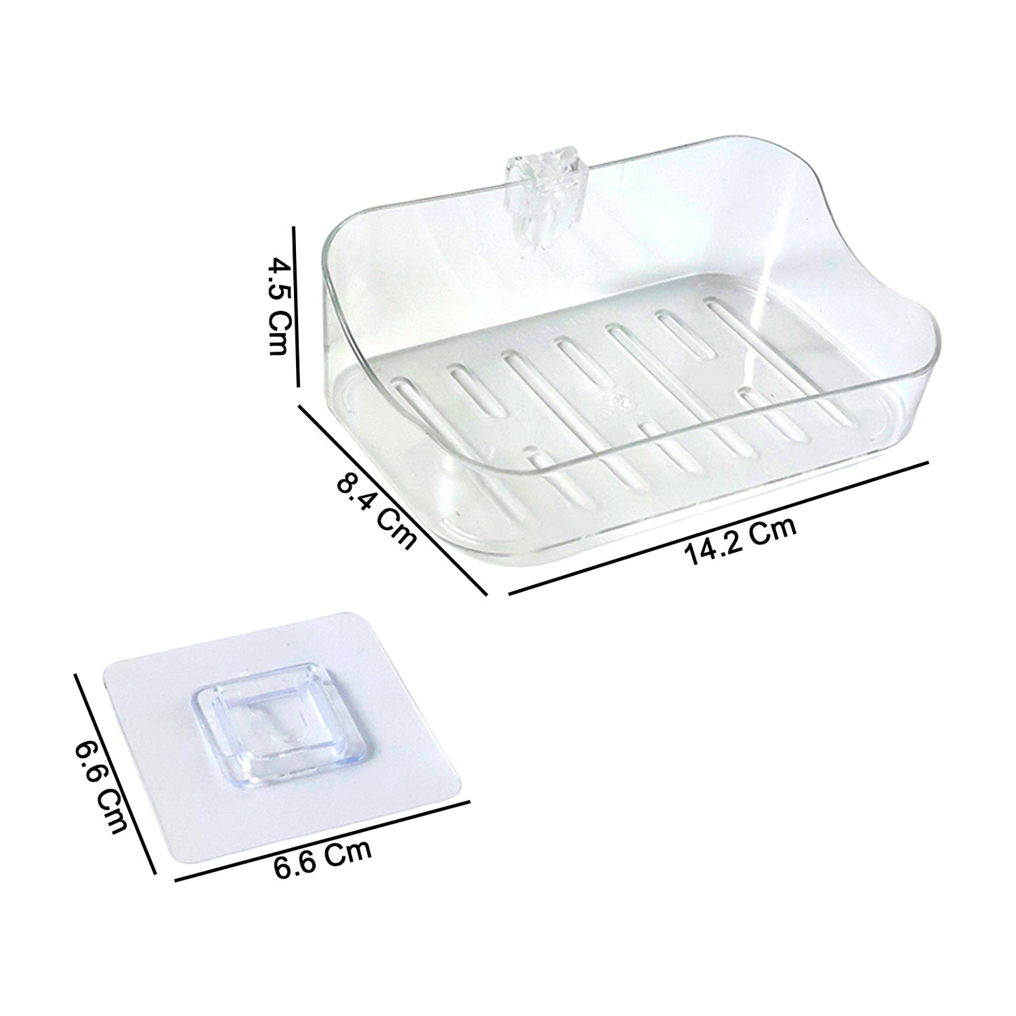 Set of 2 Transparent Wall-Mounted Soap Holders with Suction Cups - Happy Price - Image 3