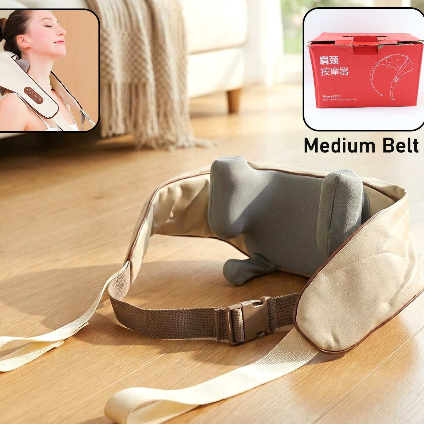 ComfortFit Neck & Shoulder Massager Belt - Medium, 1 Pc - Happy Price - Image 1