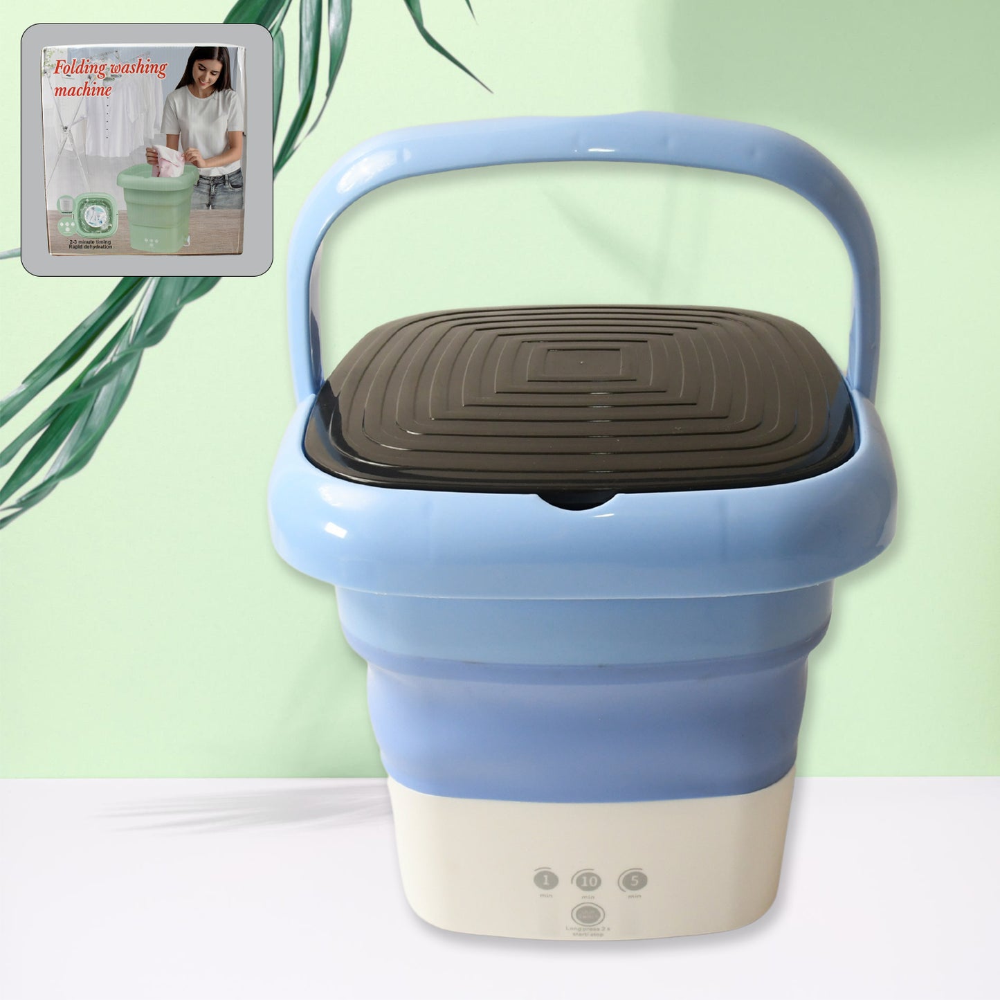 Compact Folding Washing Machine - Portable, Deep Clean for Small Garments (1 Pc) - Happy Price - Image 2
