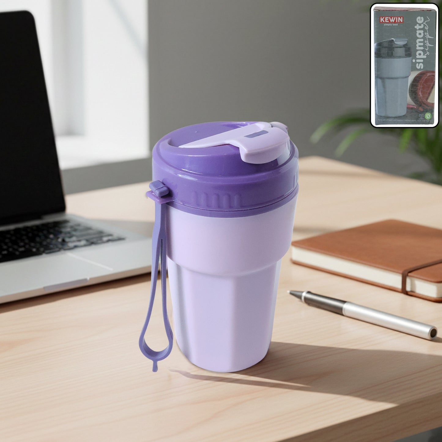 500ml Plastic Sipper Bottle with Flip-Top Lid and Strap - 1 Pc - Happy Price - Image 2