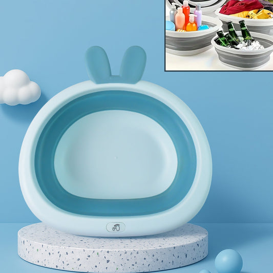 Foldable Collapsible Basin with Bunny Ear Handle - Space-Saving Multipurpose Tub - Happy Price - Image 1