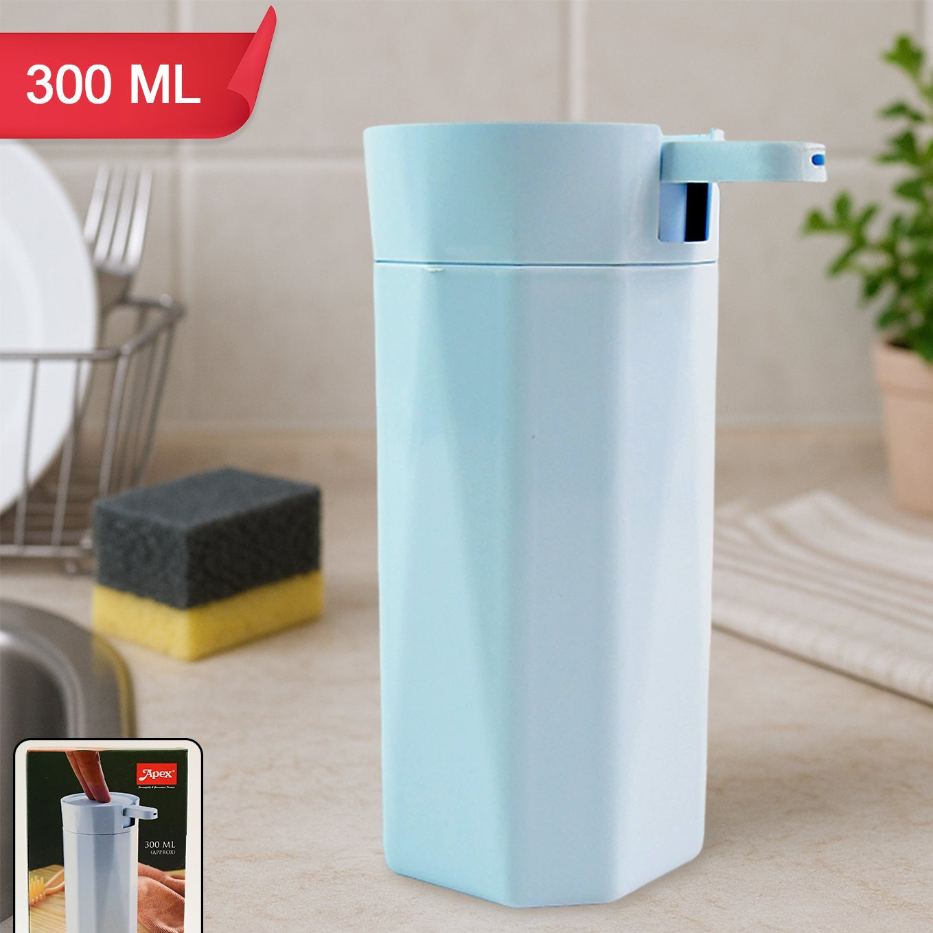 Apex Push It Soap Dispenser Approx 300ml (1 Pc) - Happy Price - Image 1