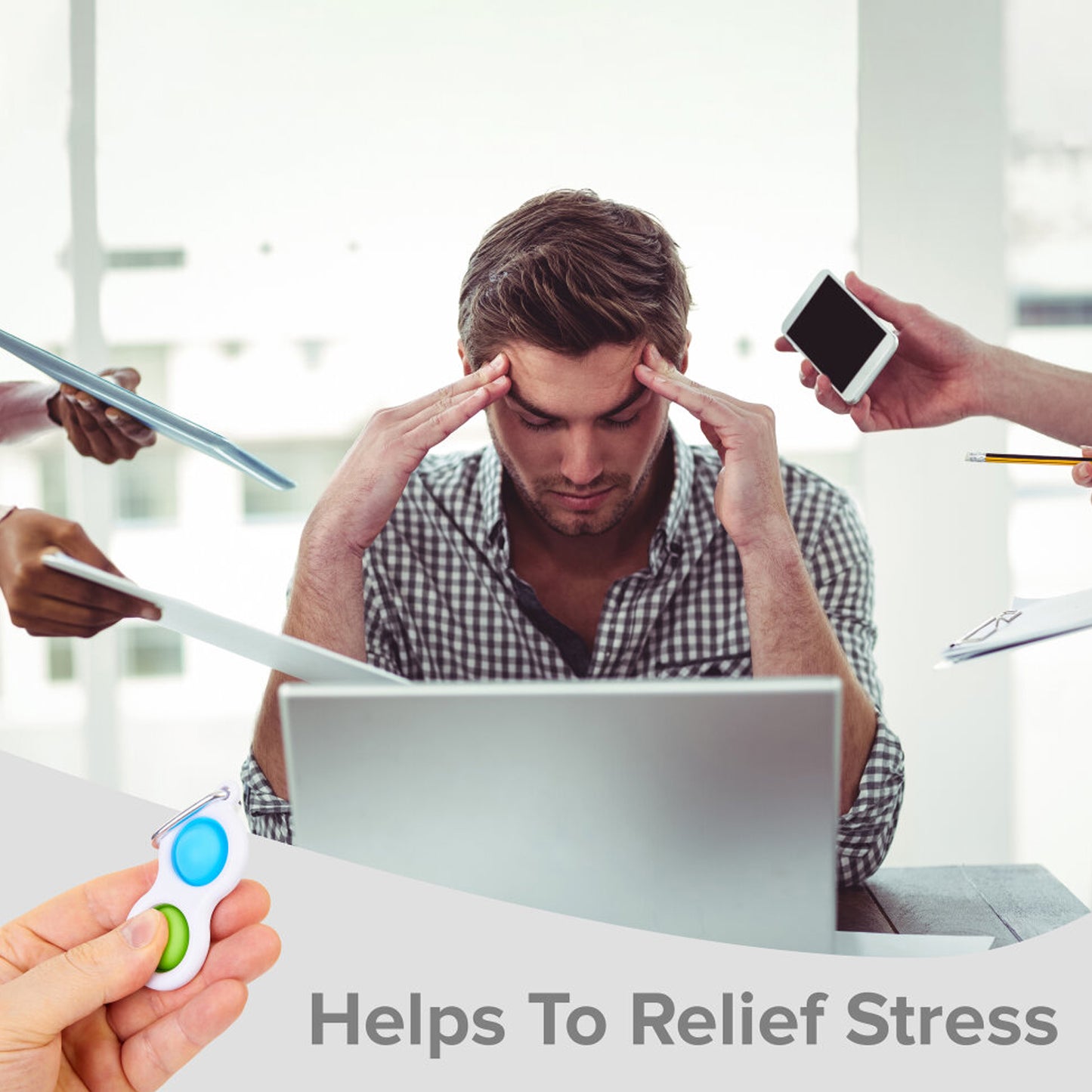 Simple Dimple Fidget Toy Mini Keychain - Happy Price - Image 2