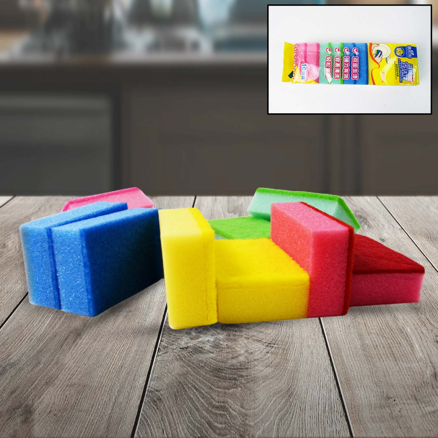 Multi-purpose Multi Color Scratch Scrub Sponges (10 Pcs Set) - Happy Price - Image 2