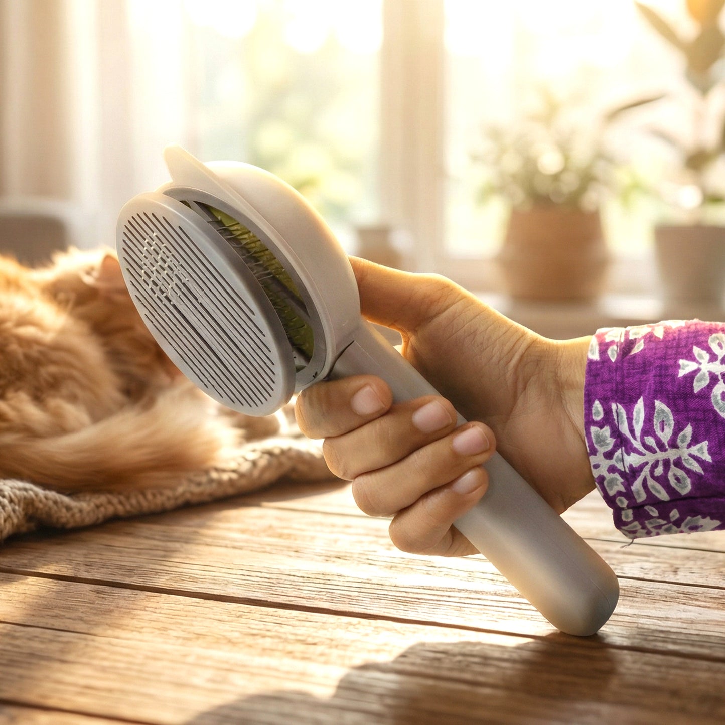 Gentle Pet Grooming Brush for Dogs & Cats - Soft Needle Comb for Deshedding - Happy Price - Image 6