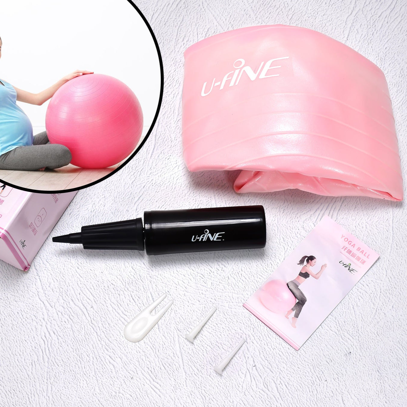 Anti Burst 65 Cm Exercise Ball With Inflation Pump Non-slip Gym Ball For Yoga Pilates Core Training Exercises At Home And Gym- Suitable For Men And Women - Happy Price - Image 1