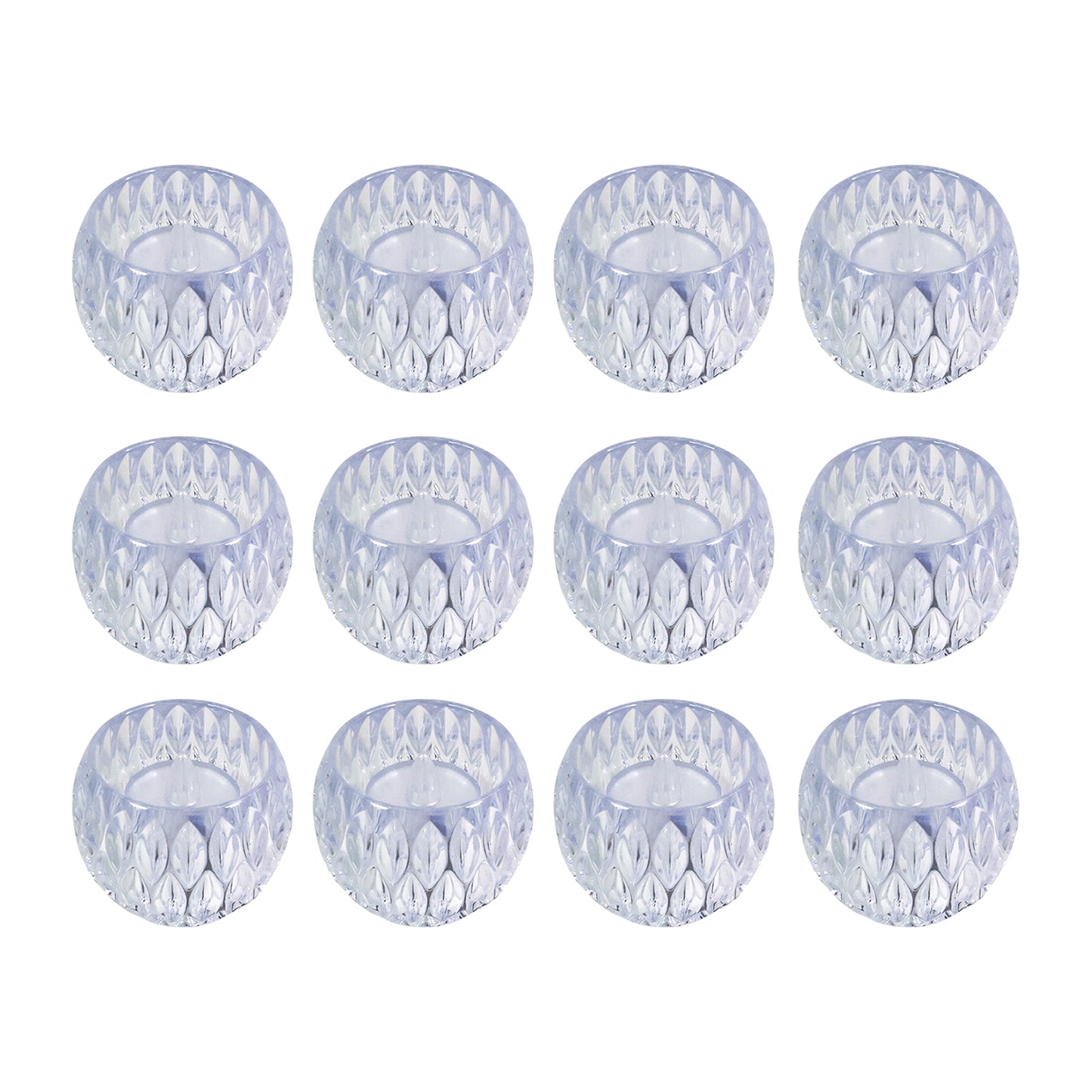 Set of 12 Crystal Effect LED Flameless Tealight Candles - Battery Operated Decorative Lamps - Happy Price - Image 2