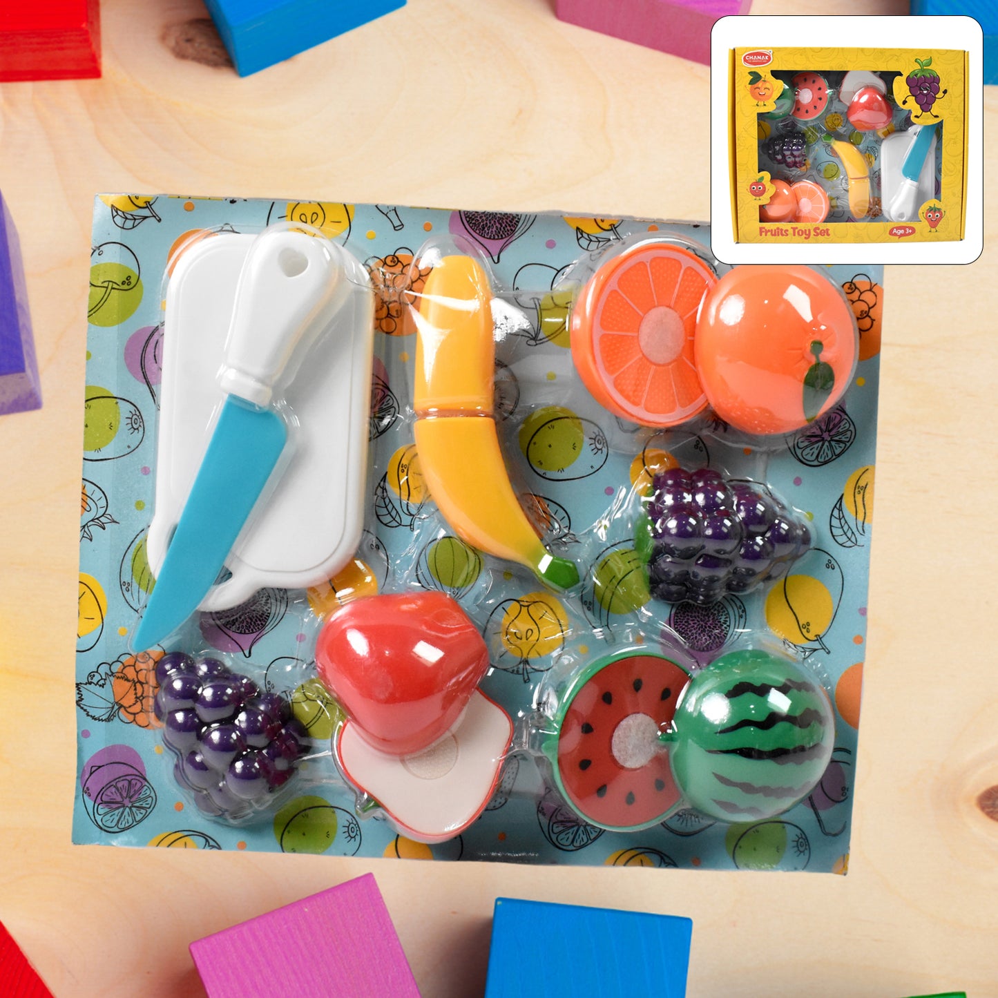 Realistic Sliceable Fruits Cutting Play Toy Set (7 Pcs Set) - Happy Price - Image 2