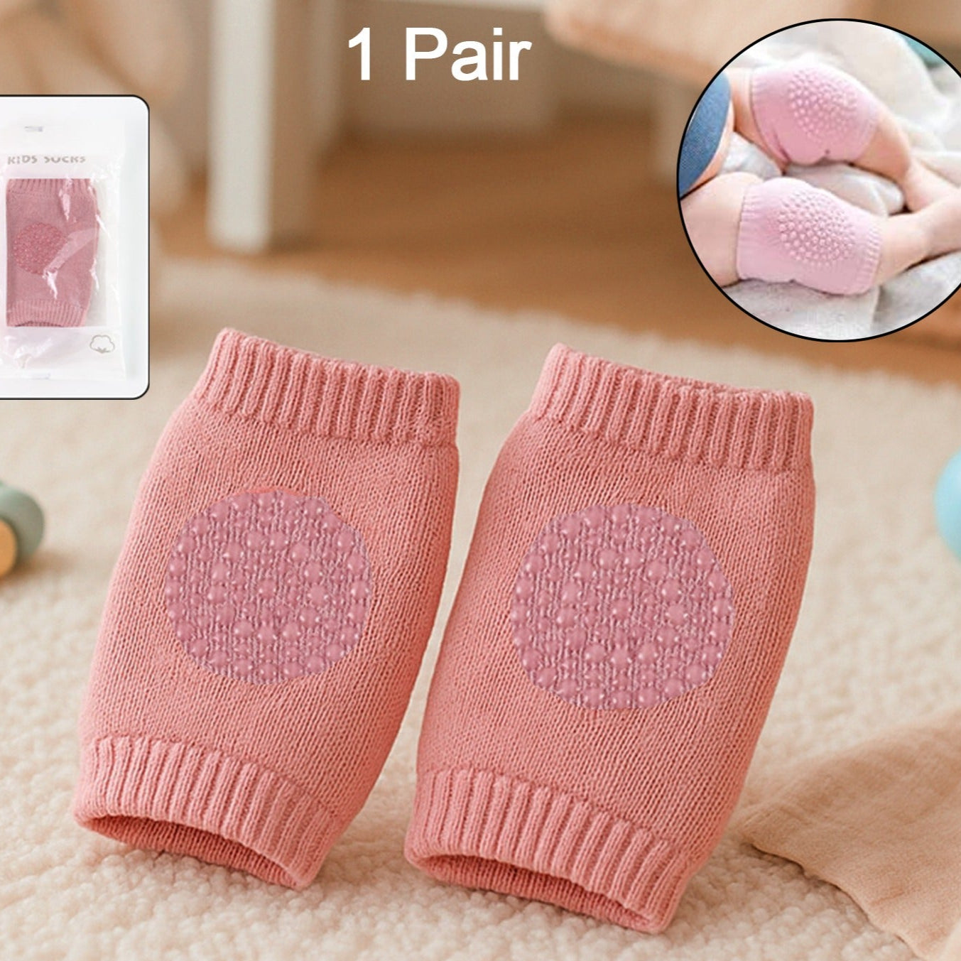 Pink Toddler Wool Knit Leg Warmer (Knee Guard) - Happy Price - Image 1