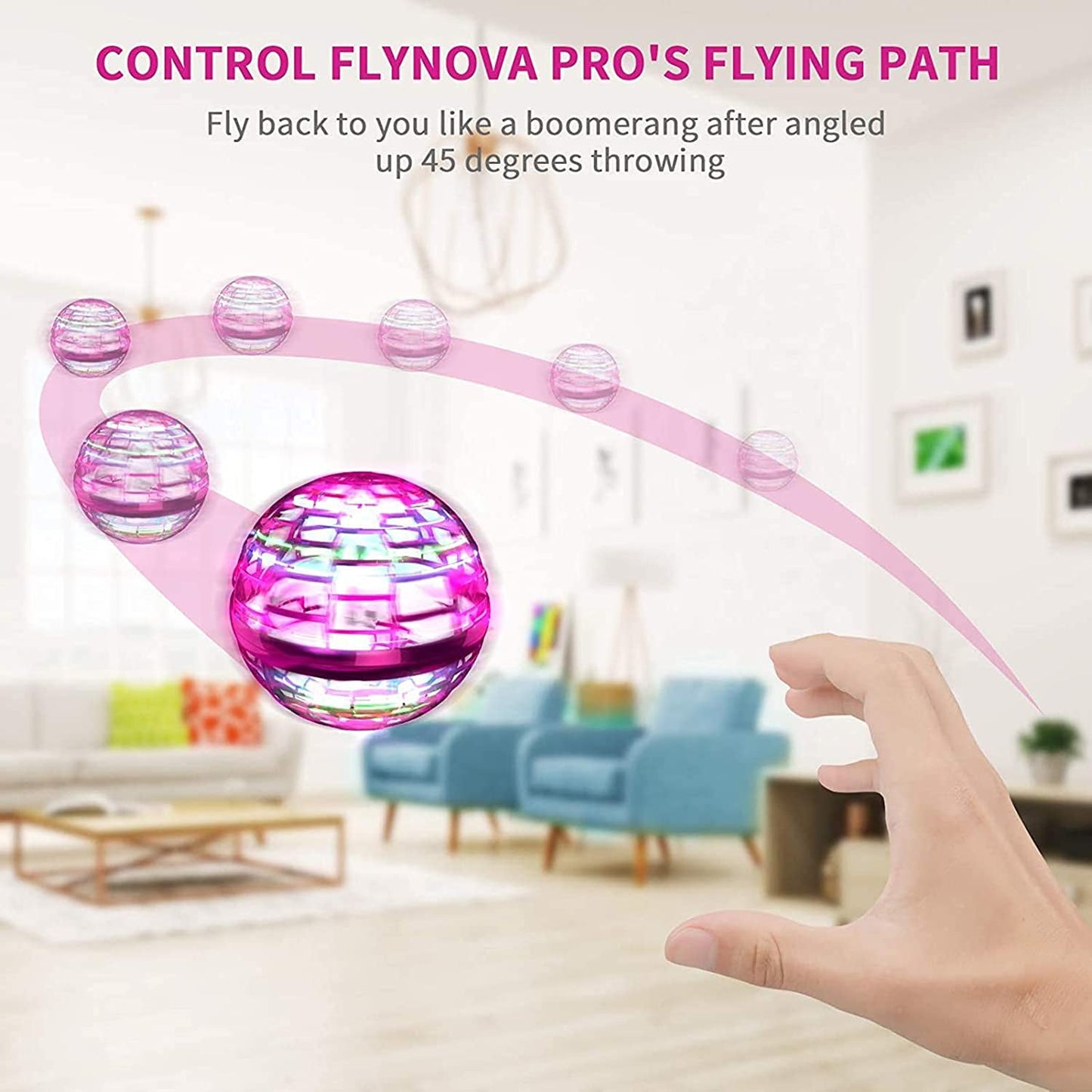 Flying Ball Toys Usb Rechargeable Built-in Rgb Lights 360rotating Magic Controller Flying Orb Ball Boomerang Mini Pro Spinner Blastoise Toys - Happy Price - Image 3