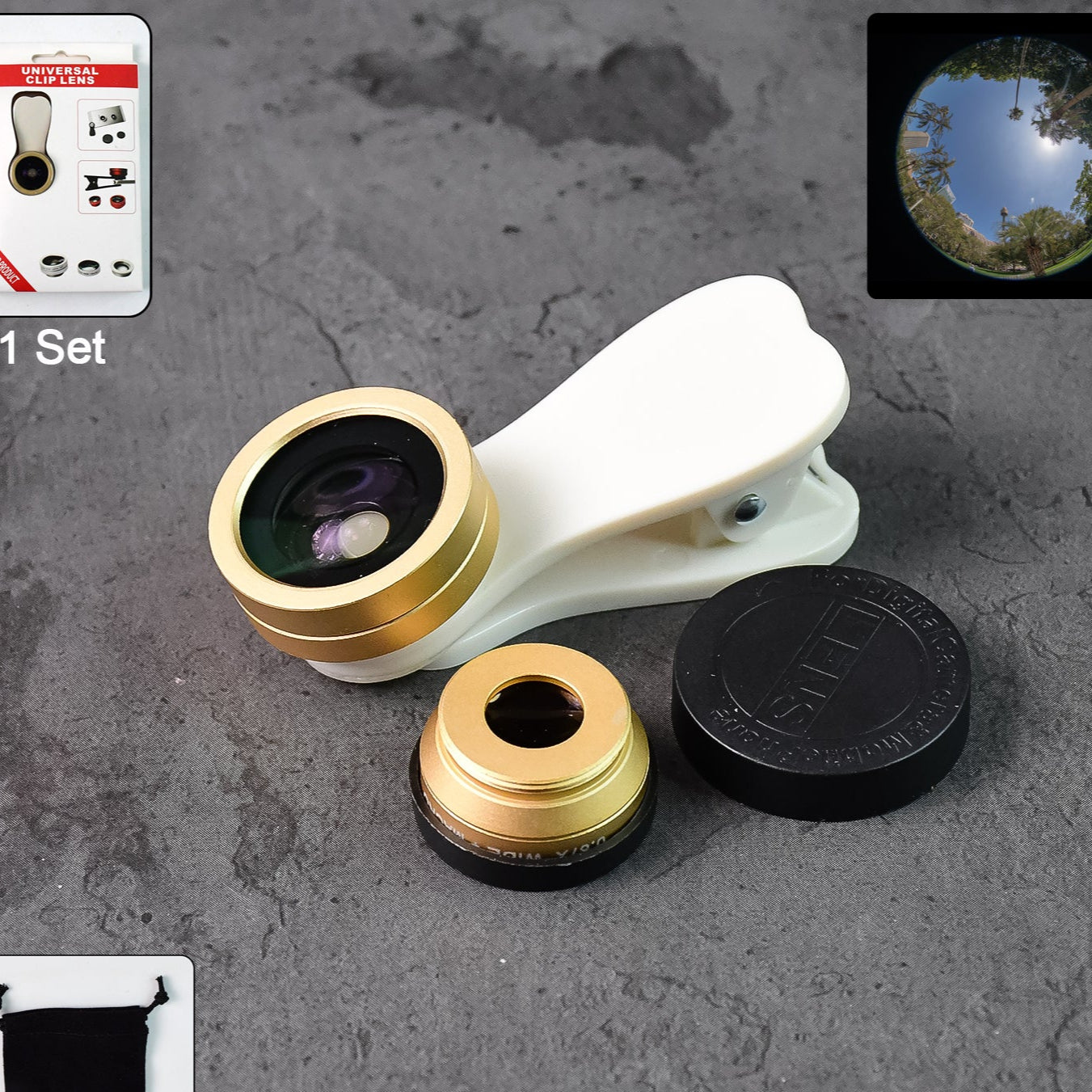 Universal Clip-on Mobile Camera Lens Kit (1 Set) - Happy Price - Image 1