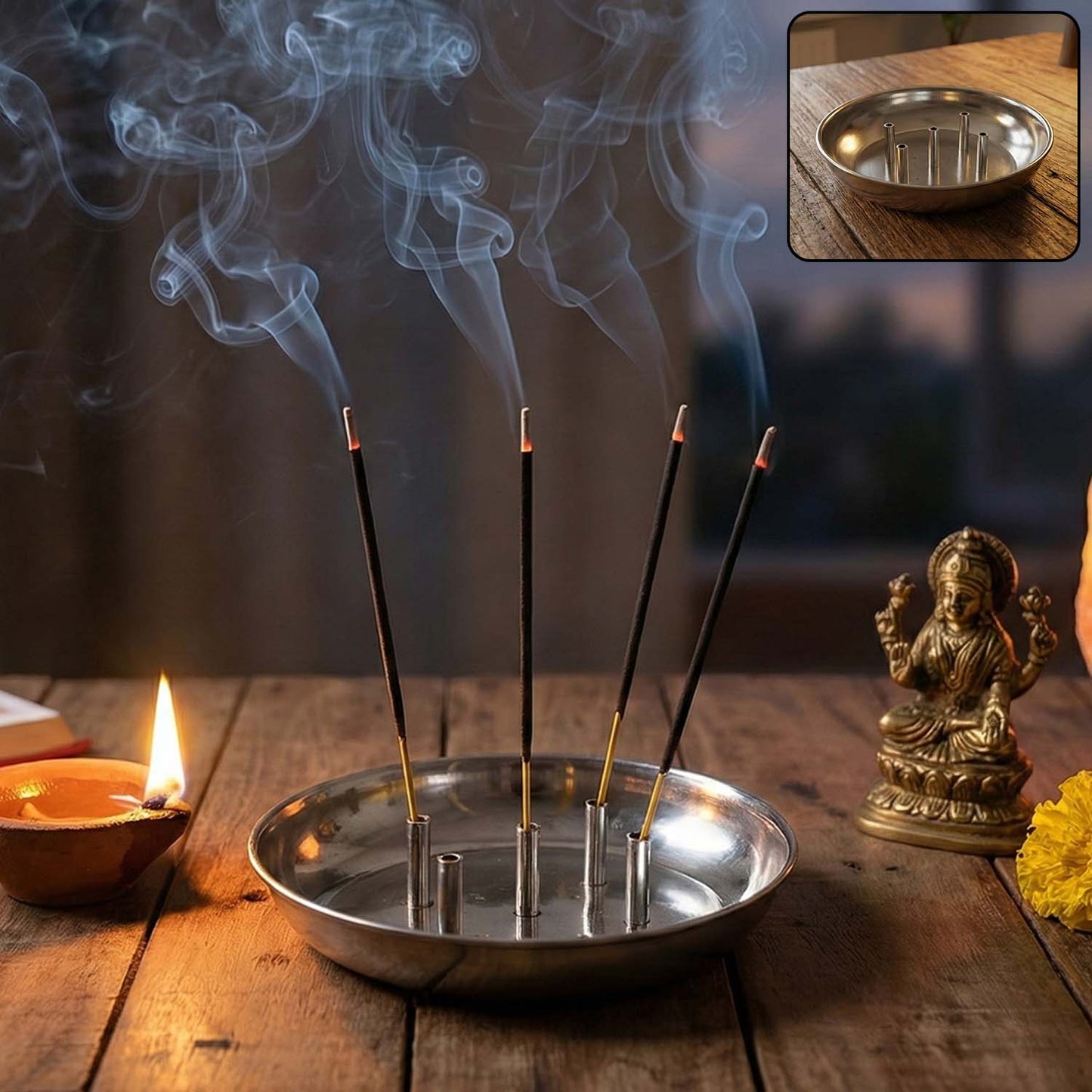 Stainless Steel Agarbatti Stand with Ash Catcher - 1 Pc - Happy Price - Image 2