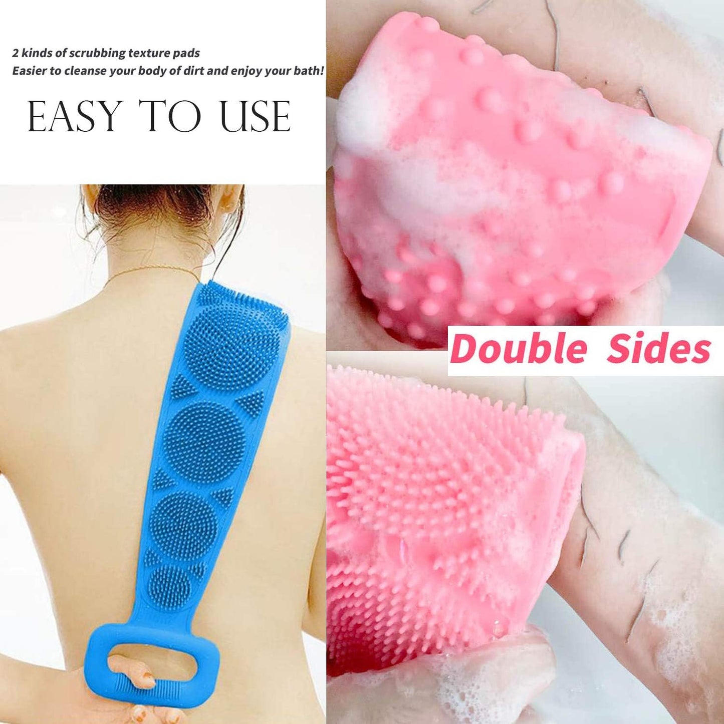 Silicone Back Scrubber Bath Towel for Shower - Gentle Exfoliation & Massage - Happy Price - Image 2