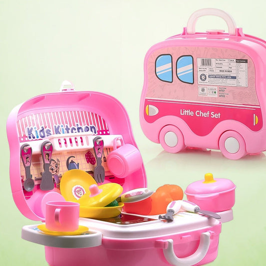 Kitchen Set For Kids Girls Pretend Play Toys Little (23 Pcs Set Approx) - Happy Price - Image 1