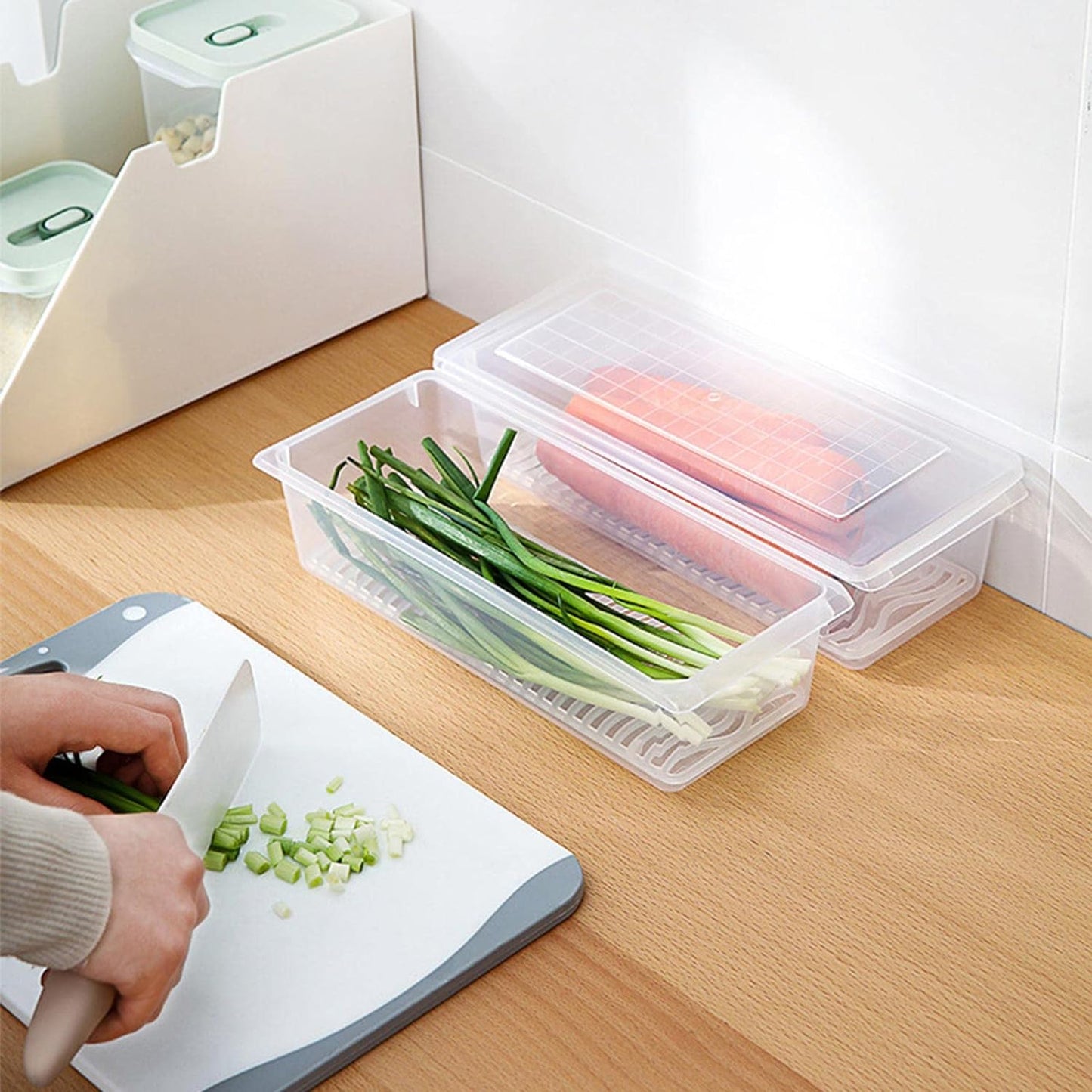 Food Storage Container With Removable Drain Plate And Lid 1500 Ml (Pack Of 1 Pc) - Happy Price - Image 6