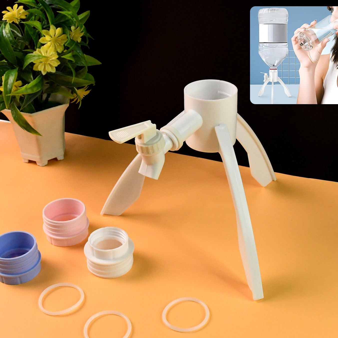 Universal Plastic Drinking Water Dispenser Stand Set - Happy Price - Image 1