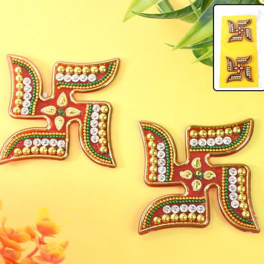 Decorative Swastik Sticker (2pc Set) - Happy Price - Image 1