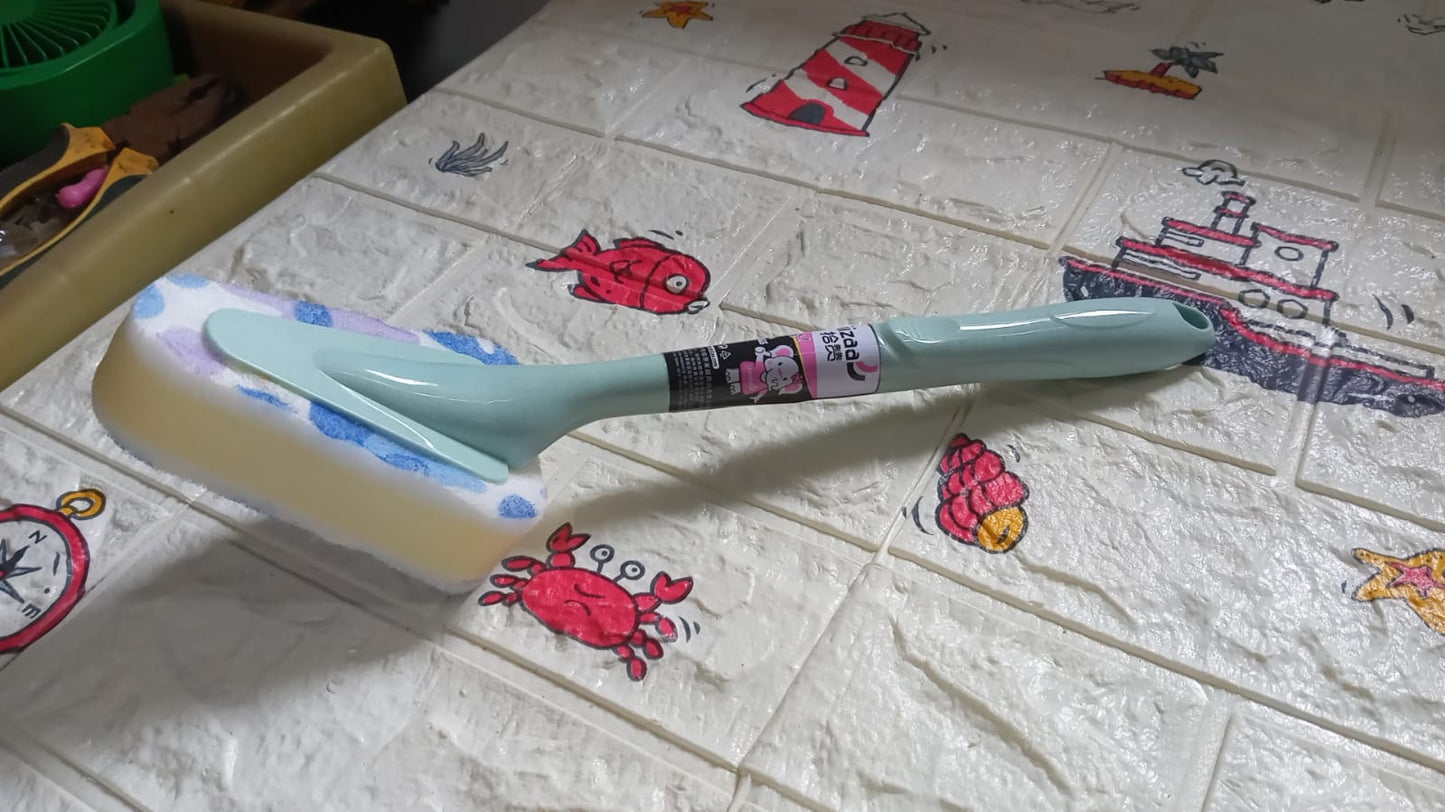 Cleaning Supplies Kitchen Handle Universal Triangular Sponge Multifunctional Bathroom Brush Long Handle Kitchen  Dining  Bar - Happy Price - Image 6