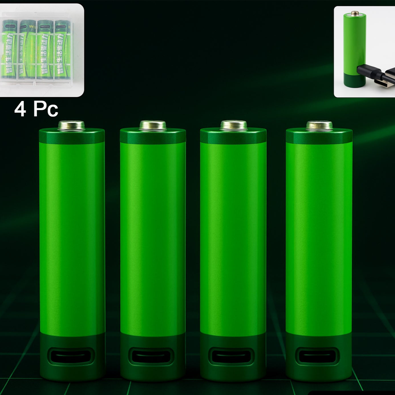 4 Pc Rechargeable USB Lithium-ion Batteries - Happy Price - Image 1