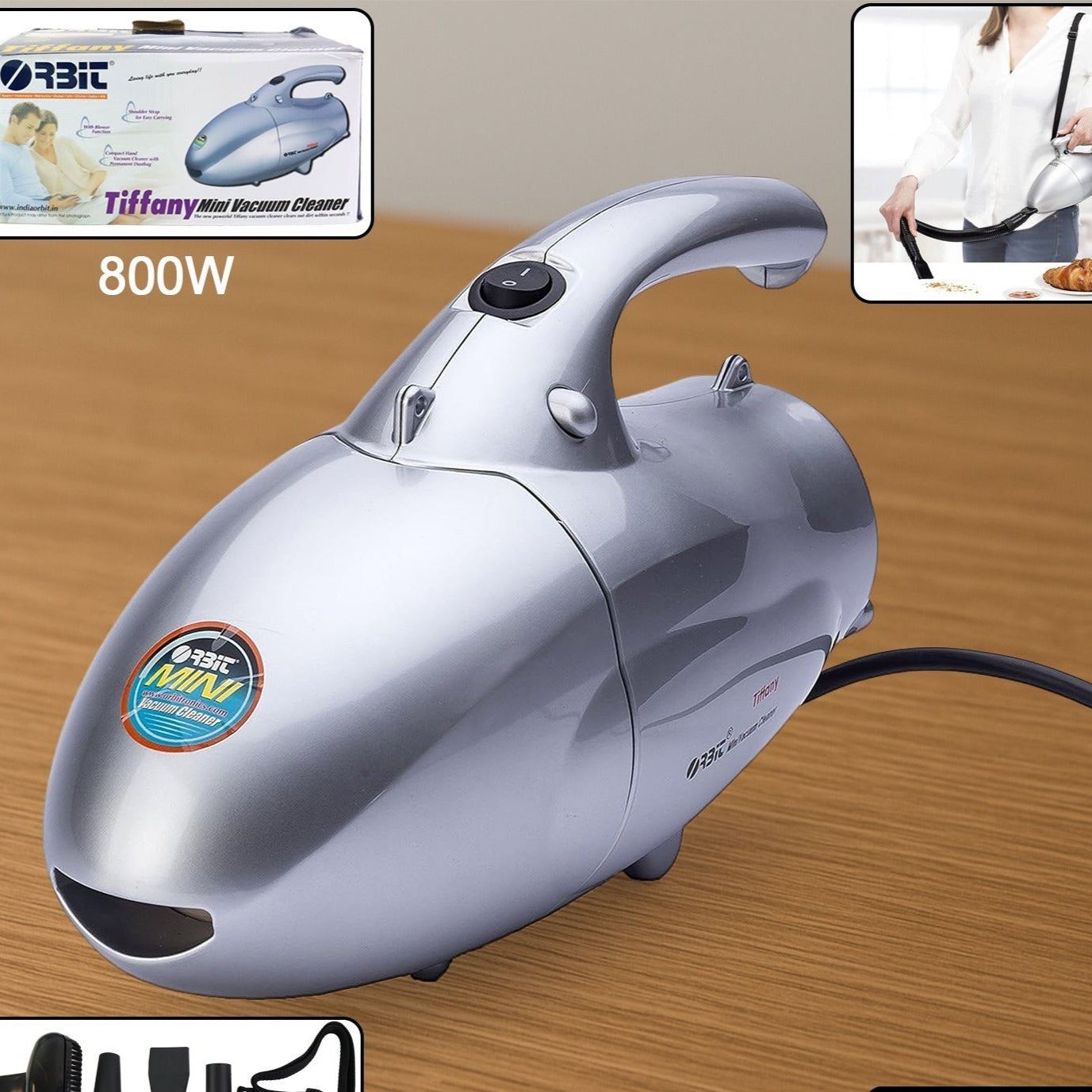 Orbit 800W Handheld Vacuum Cleaner for Home & Car - Portable Mini Dust Remover - Happy Price - Image 1