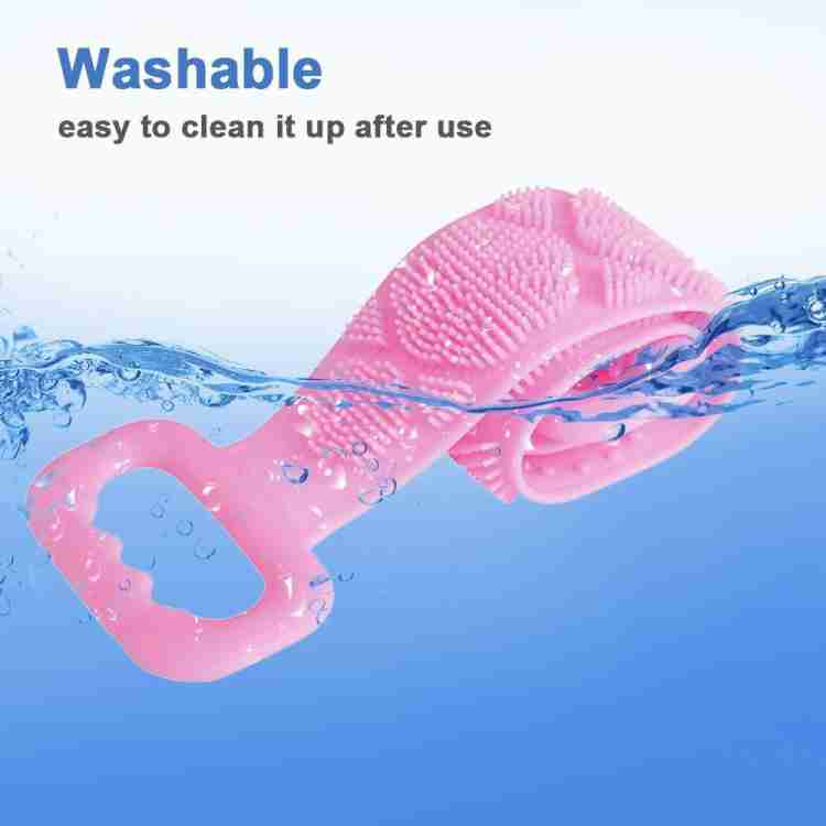 Silicone Body Back Scrubber Double Side Bathing Brush For Skin Deep Cleaning - Happy Price - Image 2