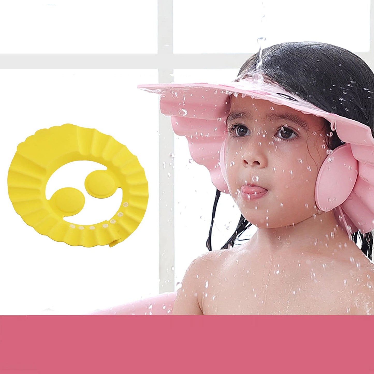 a Adjustable Safe Soft Bathing Baby Shower Cap - Happy Price - Image 7
