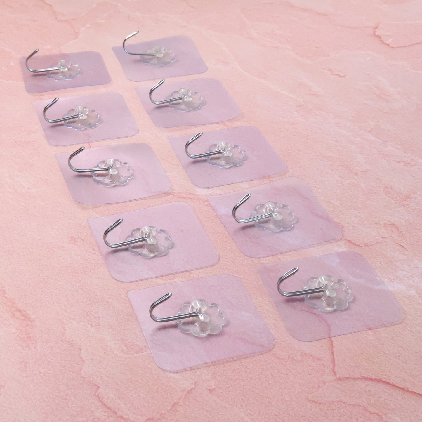 10 Pcs Transparent Adhesive Wall Hooks - Heavy Duty, Waterproof Utility Hangers - Happy Price - Image 3