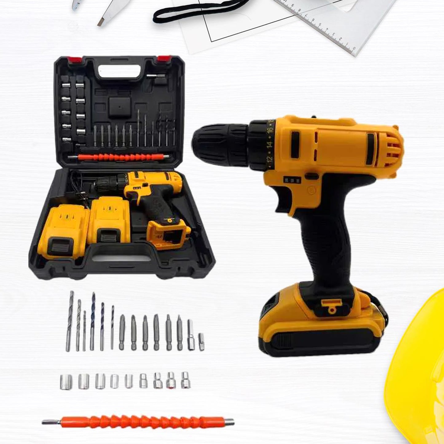 21V Cordless Drill Set with 2 Lithium Batteries & 29 Pcs Accessory Kit - Happy Price - Image 7
