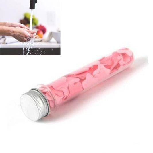 Portable Hand Washing Bath Flower Shape Paper Soap Strips In Test Tube Bottle - Happy Price - Image 1