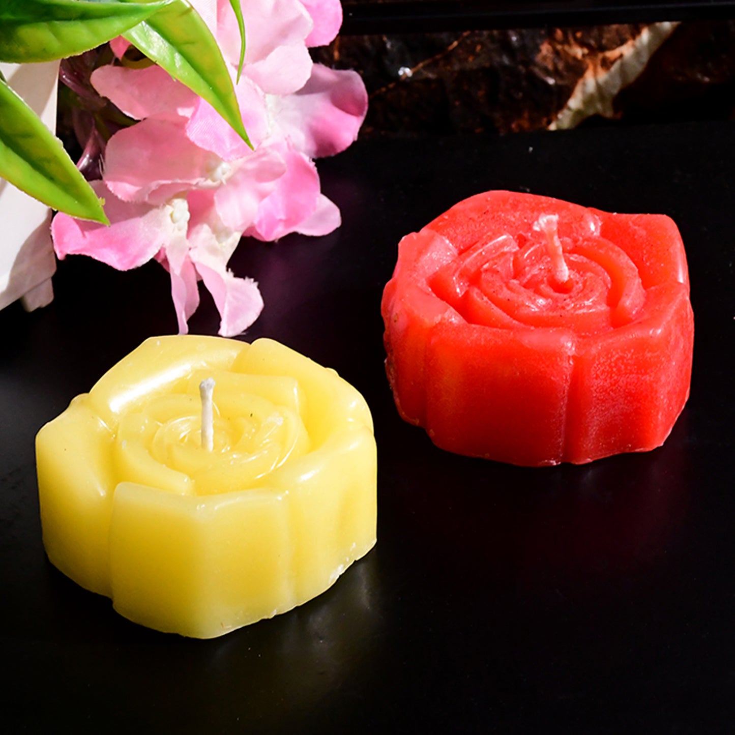Rose Shaped Wax Candles Set - Pack of 6 Decorative Scented Candles for Home Decor & Gifting - Happy Price - Image 6
