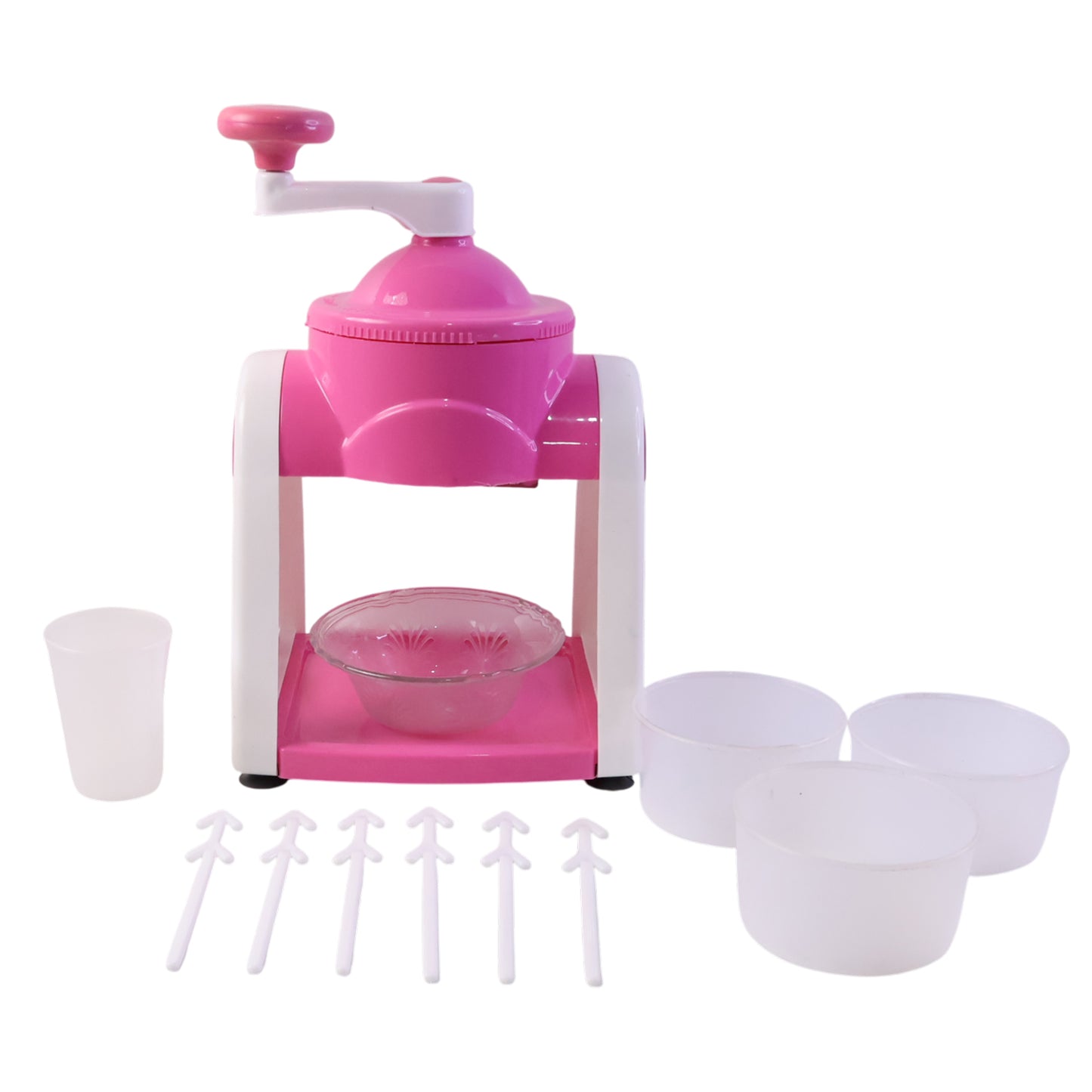 Manual Ice Crusher Machine - Hand Crank Gola Maker (1 Set Pink) - Happy Price - Image 4