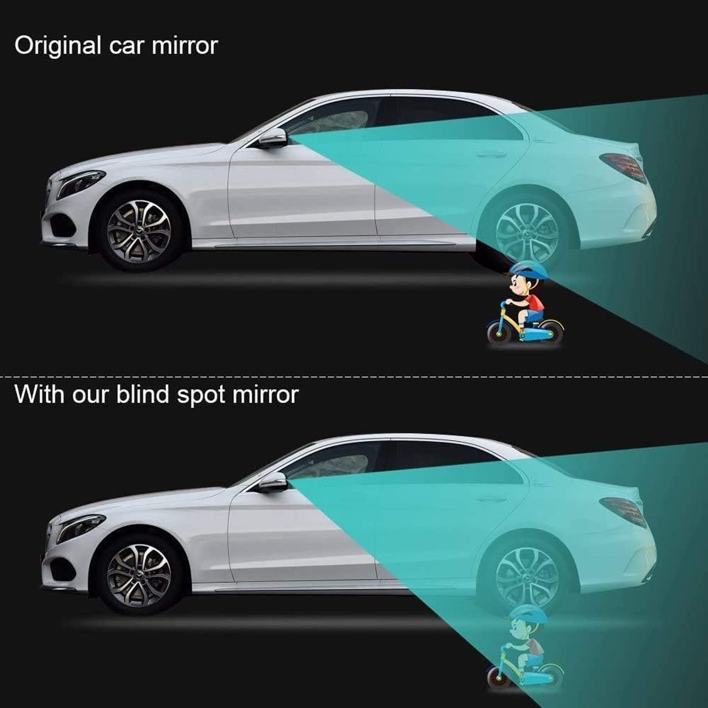 White Round Car Blind Spot Mirror Set - 2 Pcs for Enhanced Visibility - Happy Price - Image 4