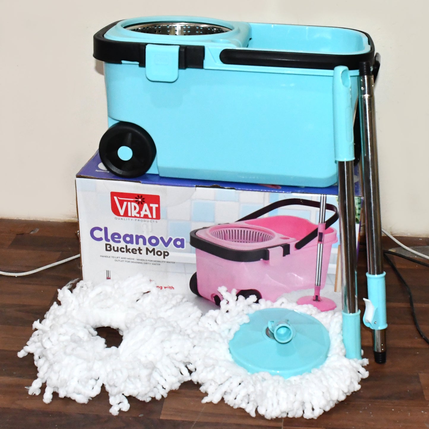 360 Spin Mop With Super Absorbent Microfiber Heads (1 Set) - Happy Price - Image 7
