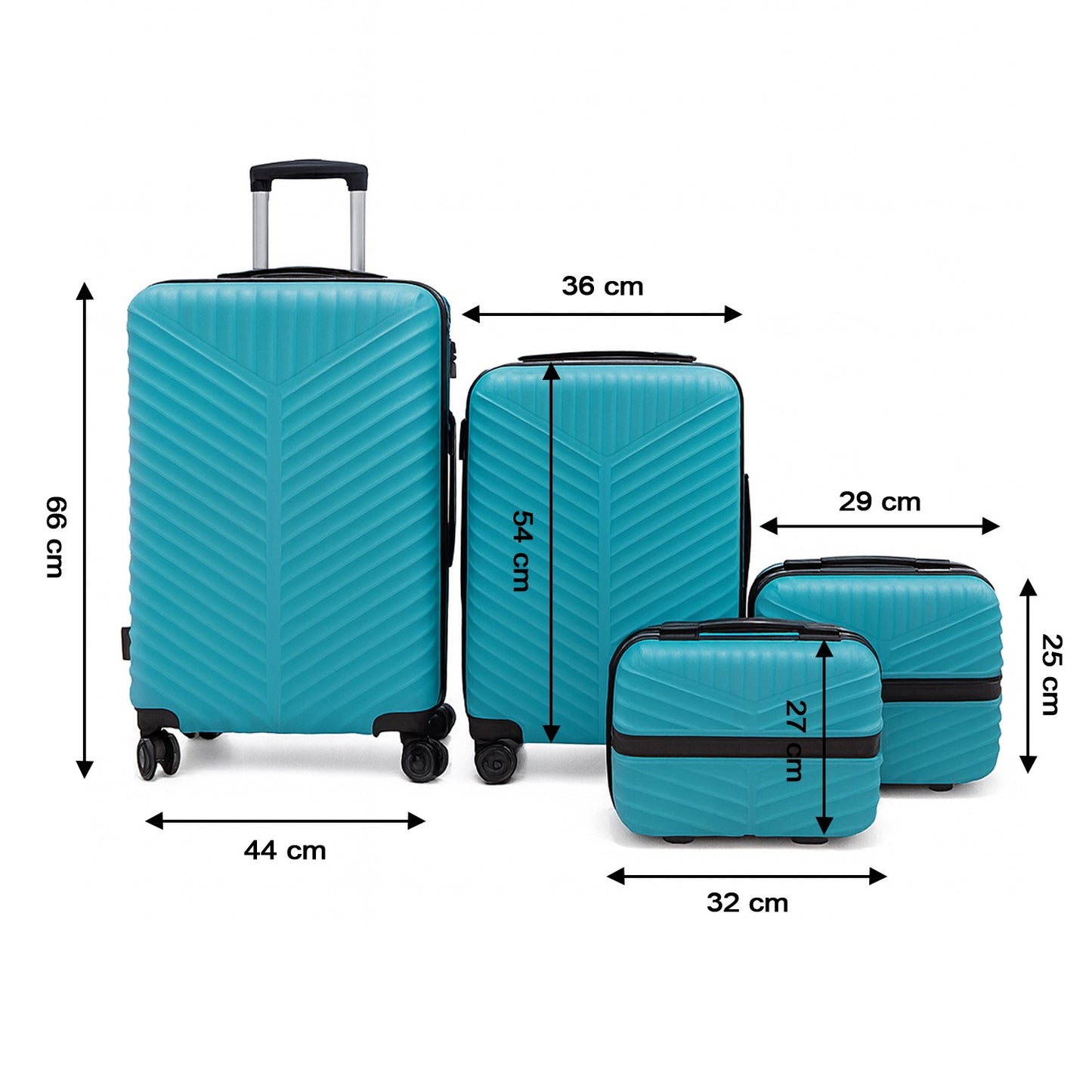 4-Piece Hard Shell Luggage Set - Durable Travel Suitcases in Multiple Sizes - Happy Price - Image 3