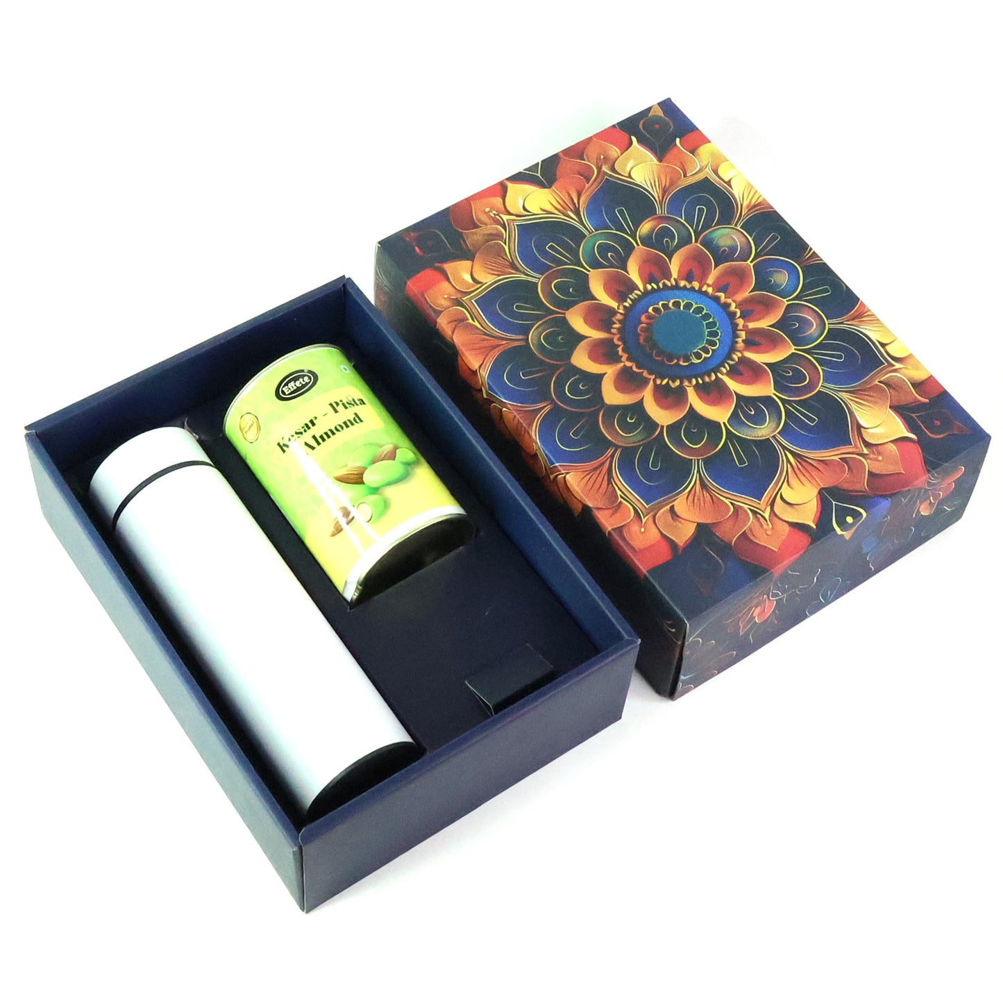 Kesar Pista Almond Chocolate Gift Hamper with Stainless Steel Bottle (2 Pc Set) - Happy Price - Image 5