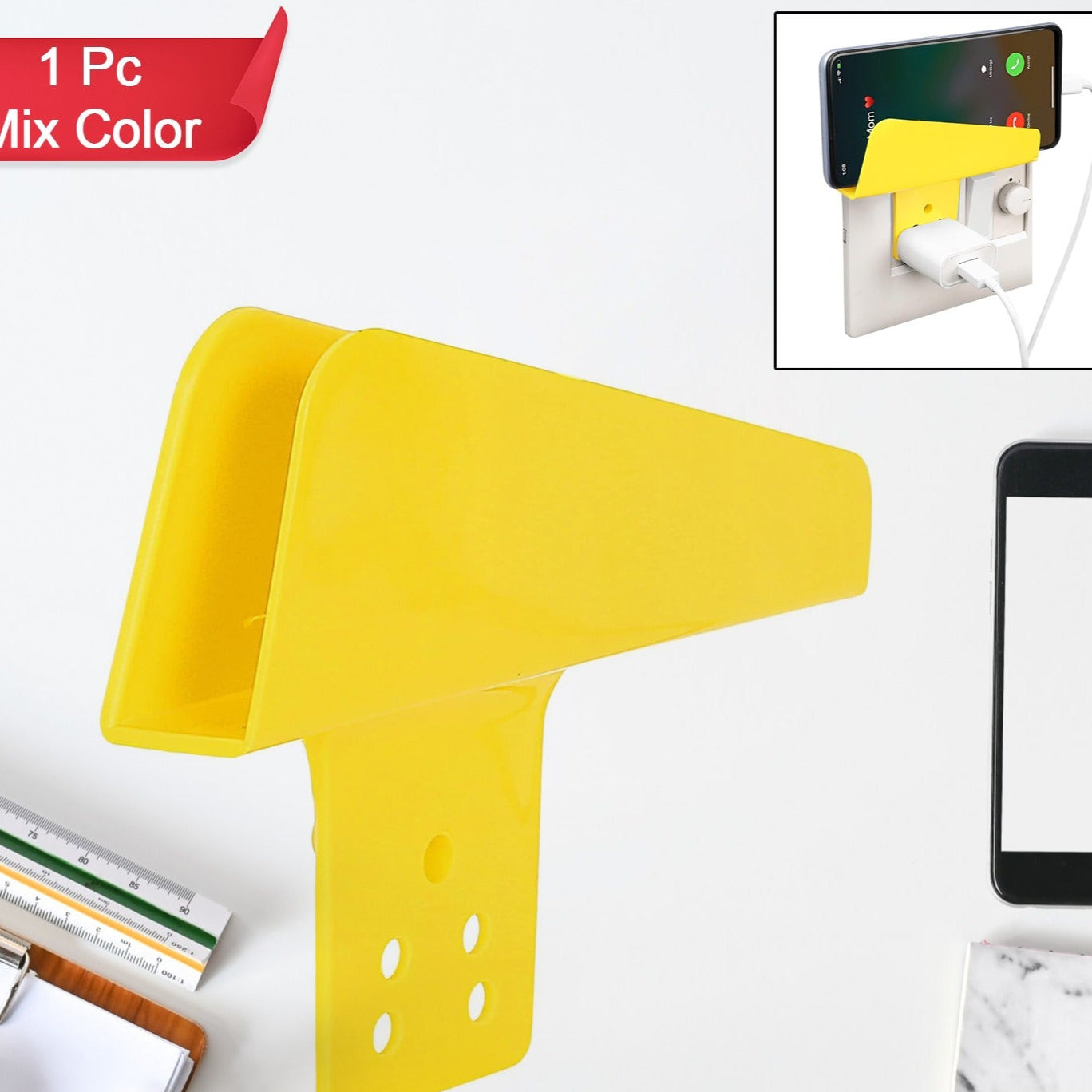 Plastic Secure Mobile Phone Charging Stand Holder (1 Pc  Mix Color) - Happy Price - Image 1