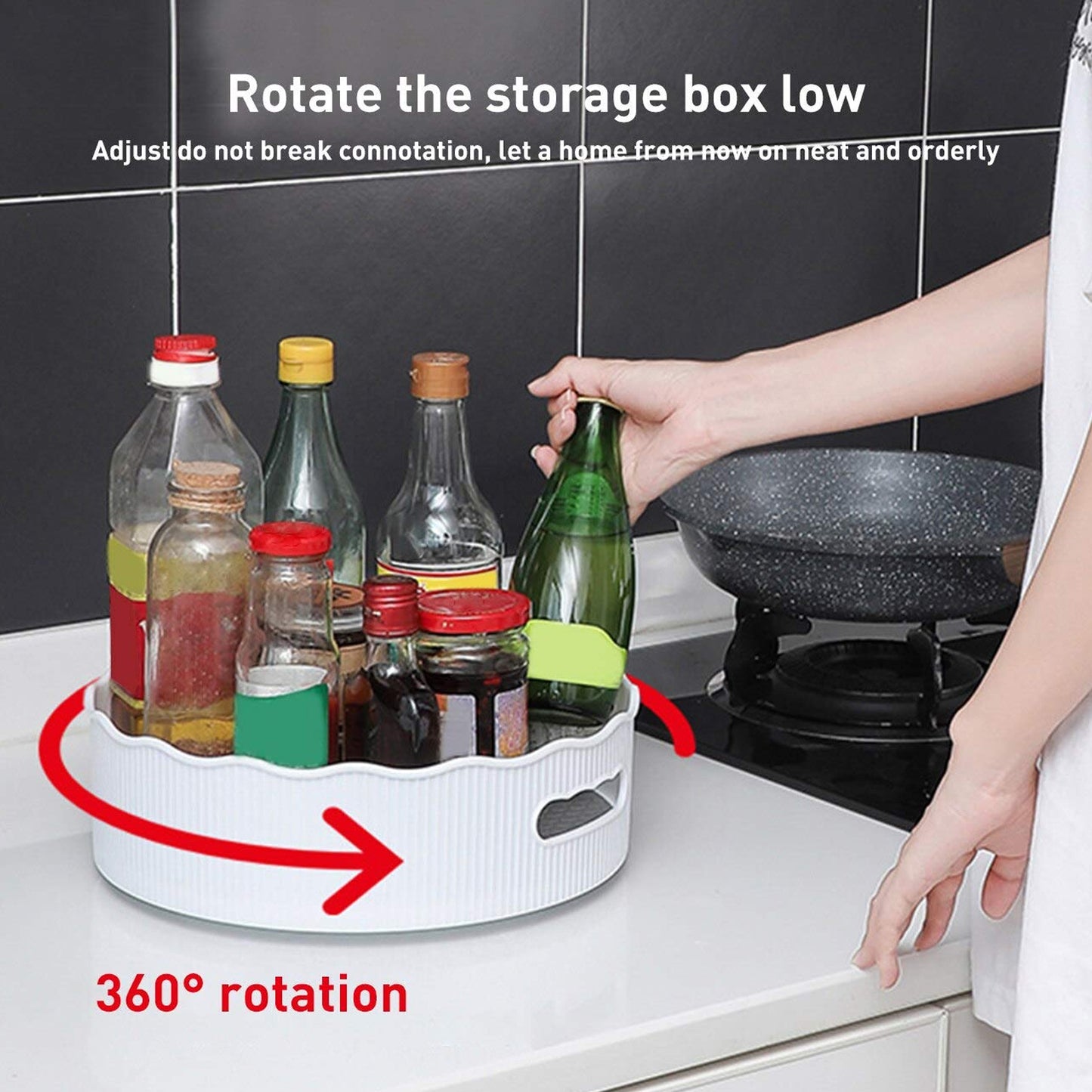 360 Degree Rotating Storage Turntable Tray for Kitchen & Dining - Happy Price - Image 5