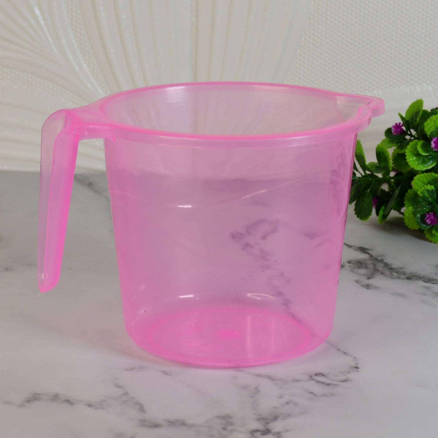 Plastic Round Transparent Bath Water Mug (1 Pc  1200 Ml  Mix Color) - Happy Price - Image 5