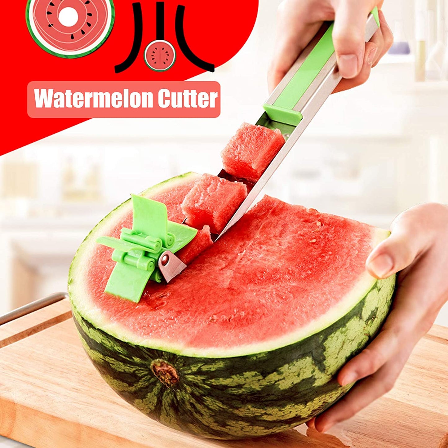 Stainless Steel Washable Watermelon Cutter Windmill Slicer Cutter Peeler For Homesmart Kitchen Tool Easy To Use - Happy Price - Image 6