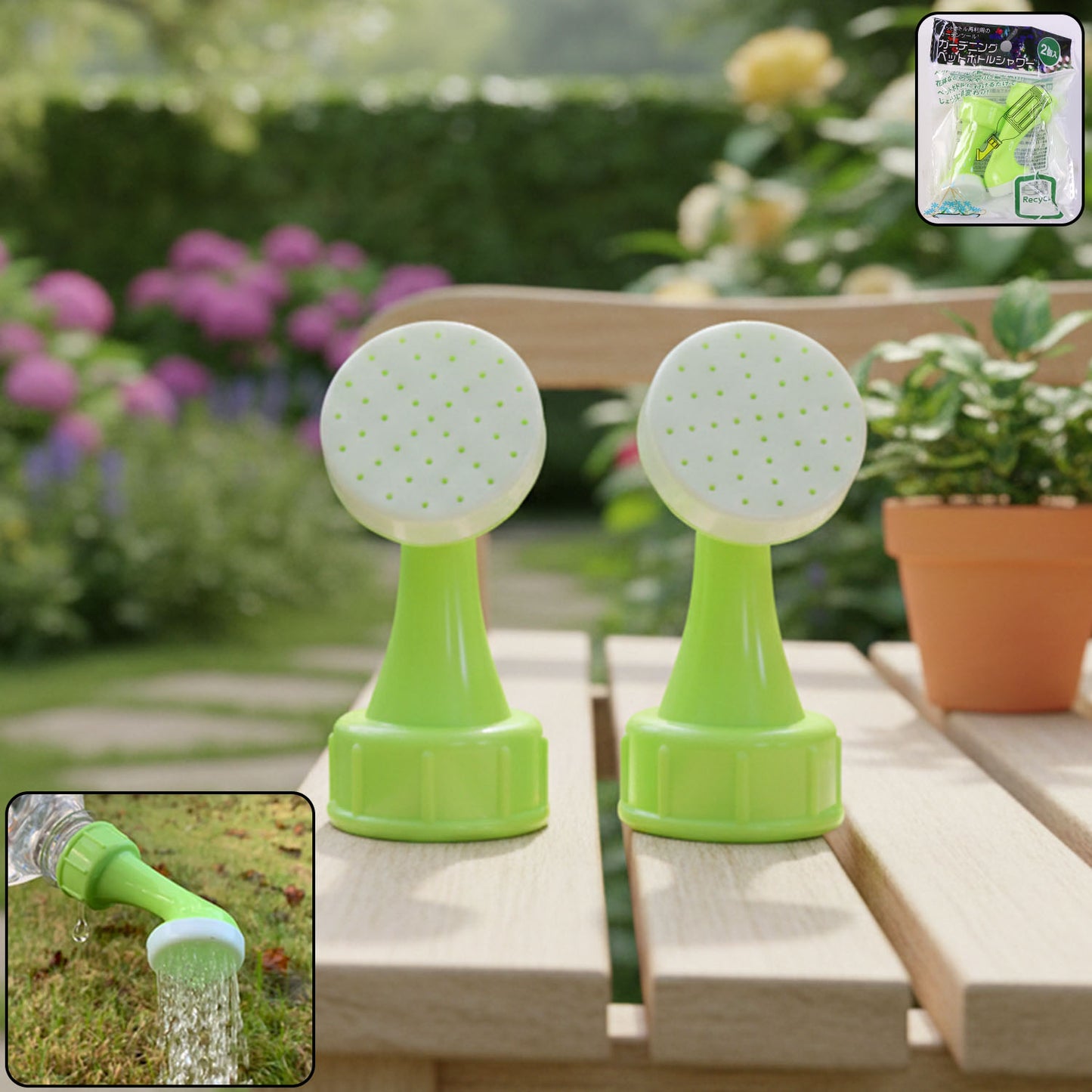2 Pc Plant Watering Nozzle Sprinkler Head for Bottles - Gentle Shower for Home Garden - Happy Price - Image 2