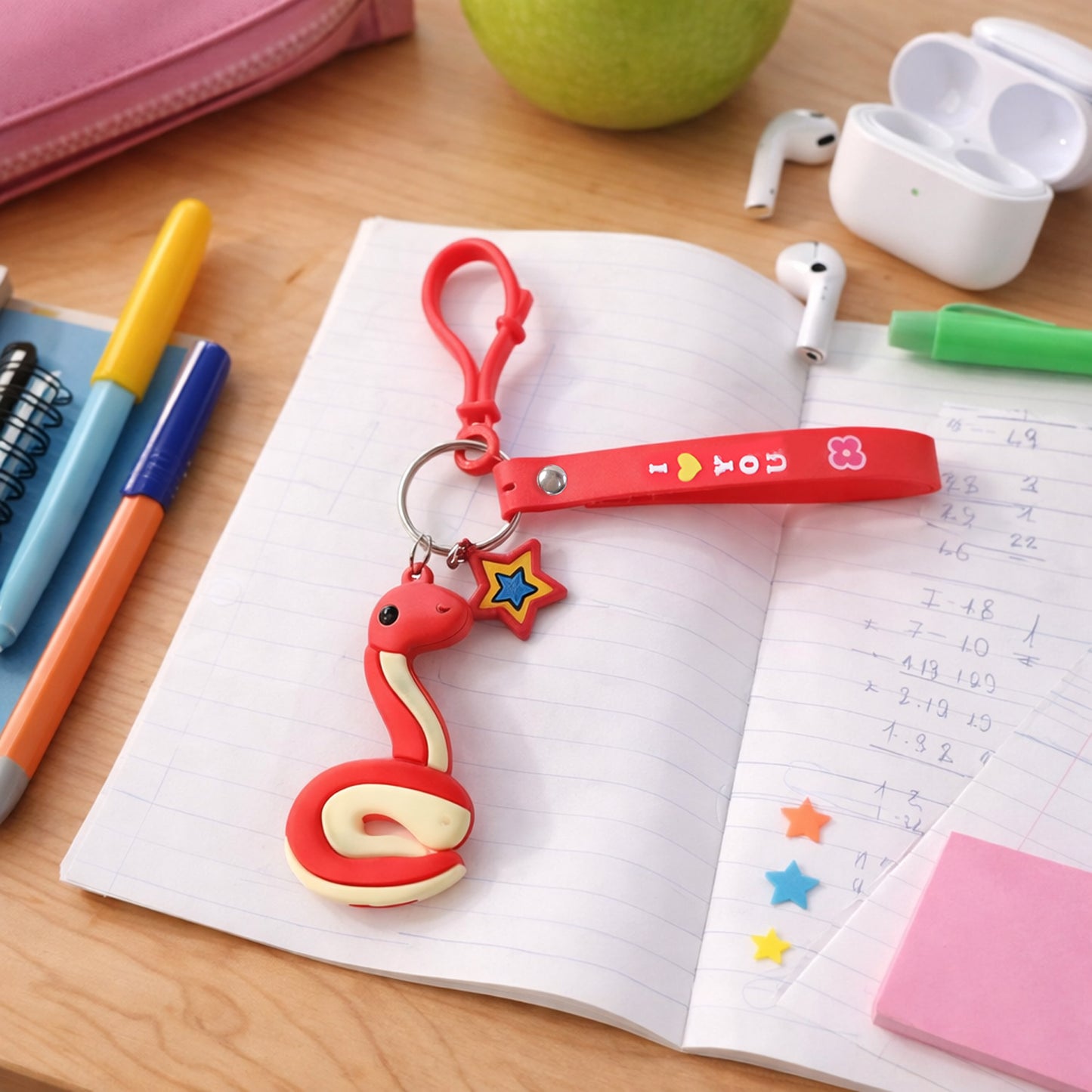 Cute Snake Shape Keychain with Strap & Hook Clip - 1 Pc - Happy Price - Image 2