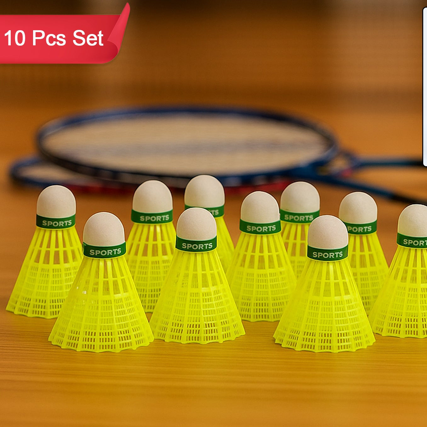 Premium Plastic Badminton Shuttlecock Set (10 Pcs)