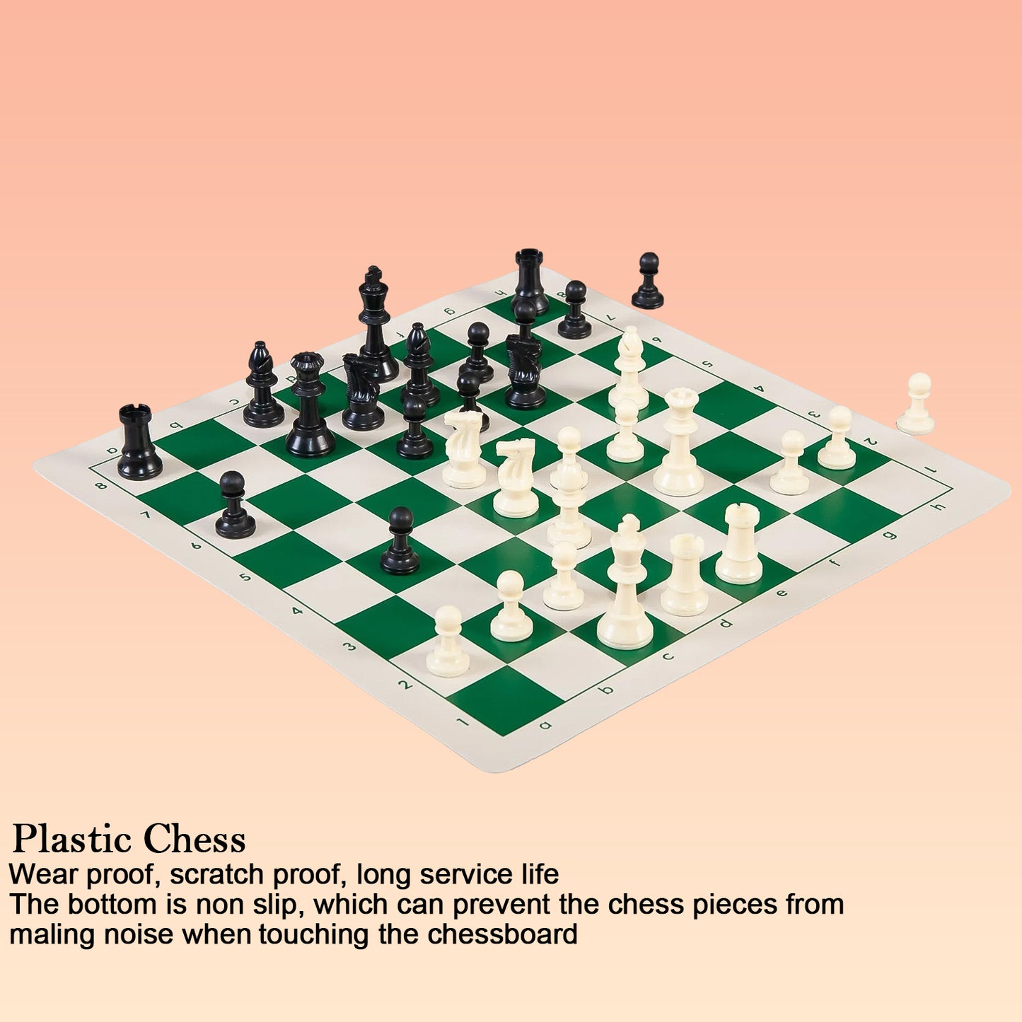 Portable Plastic Chess Set with Roll-Up Board - 1 Set - Happy Price - Image 5