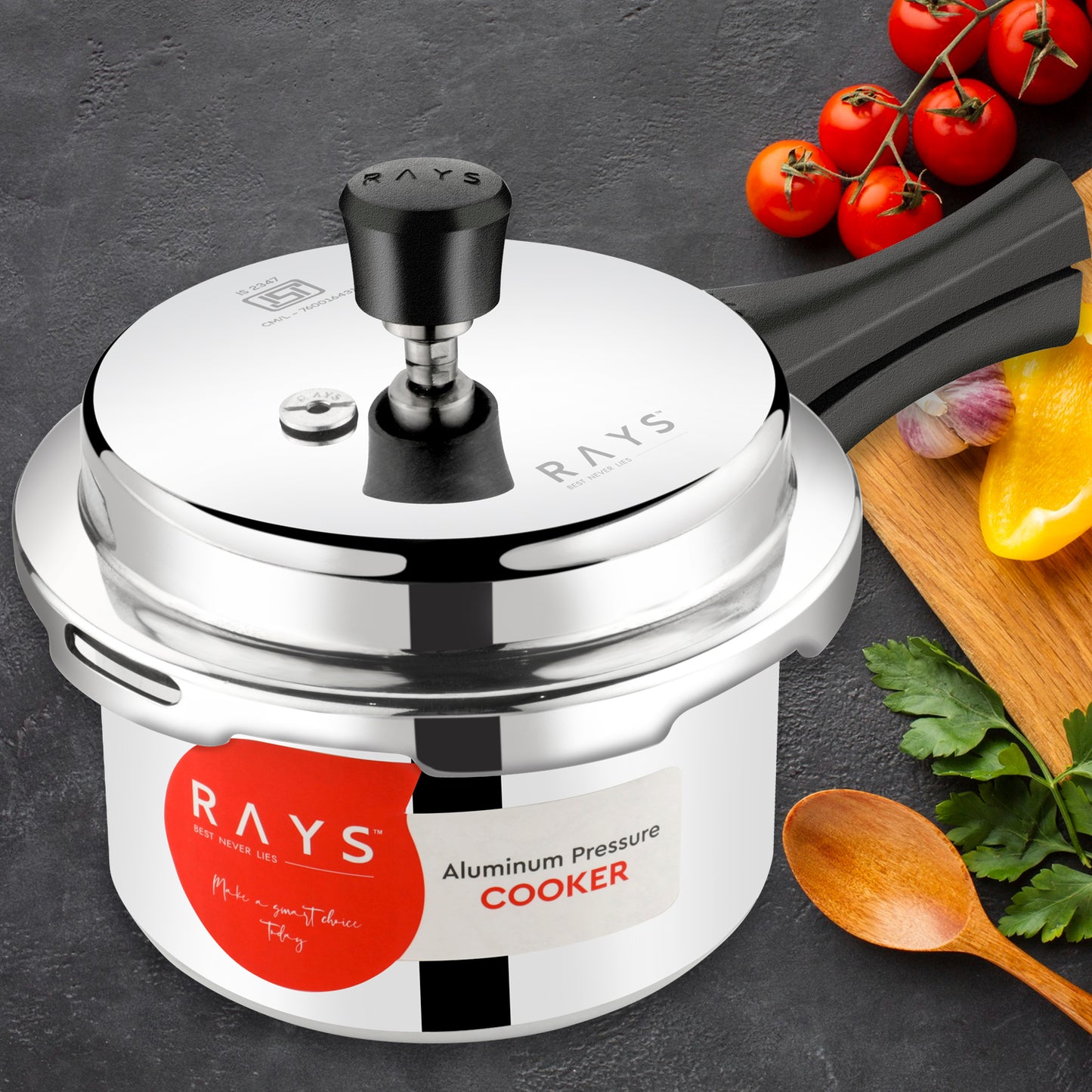 Aluminium Rays Aura Pressure Cookers With Outer Lid (3.5 Litres) - Happy Price - Image 2