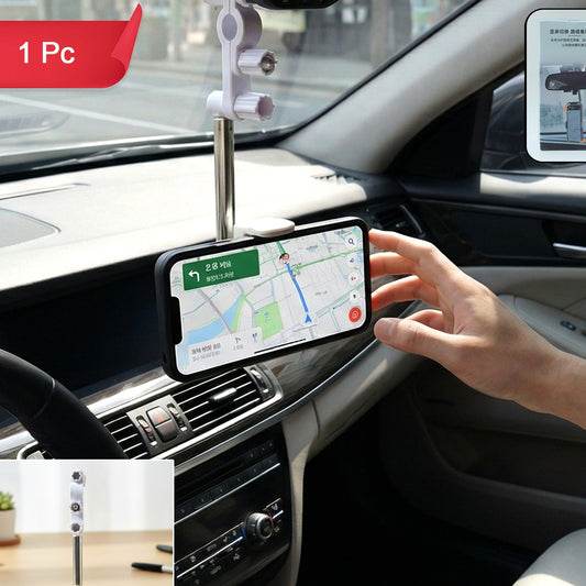 Adjustable Rearview Mirror Car Mobile Phone Holder (1 Pc)