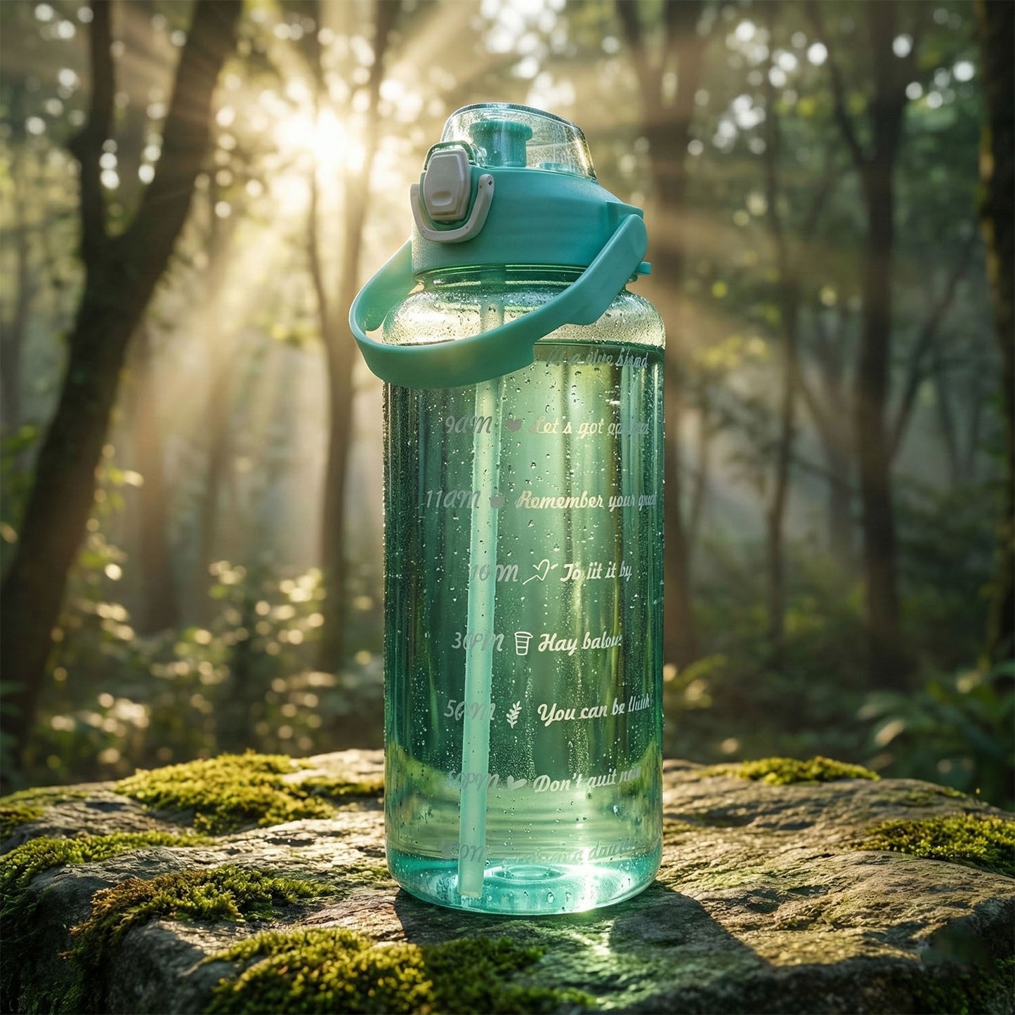 2 Litre Large Capacity Sports Water Bottle with Straw and Carry Handle - Leakproof Hydration Bottle (1 Pc) - Happy Price - Image 6