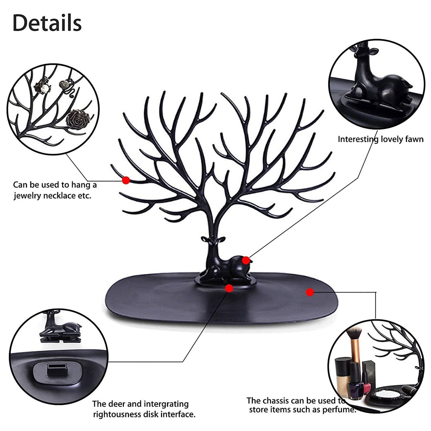 Deer Design Jewellery Stand for Earrings & Necklaces (1 Pc) - Happy Price - Image 5