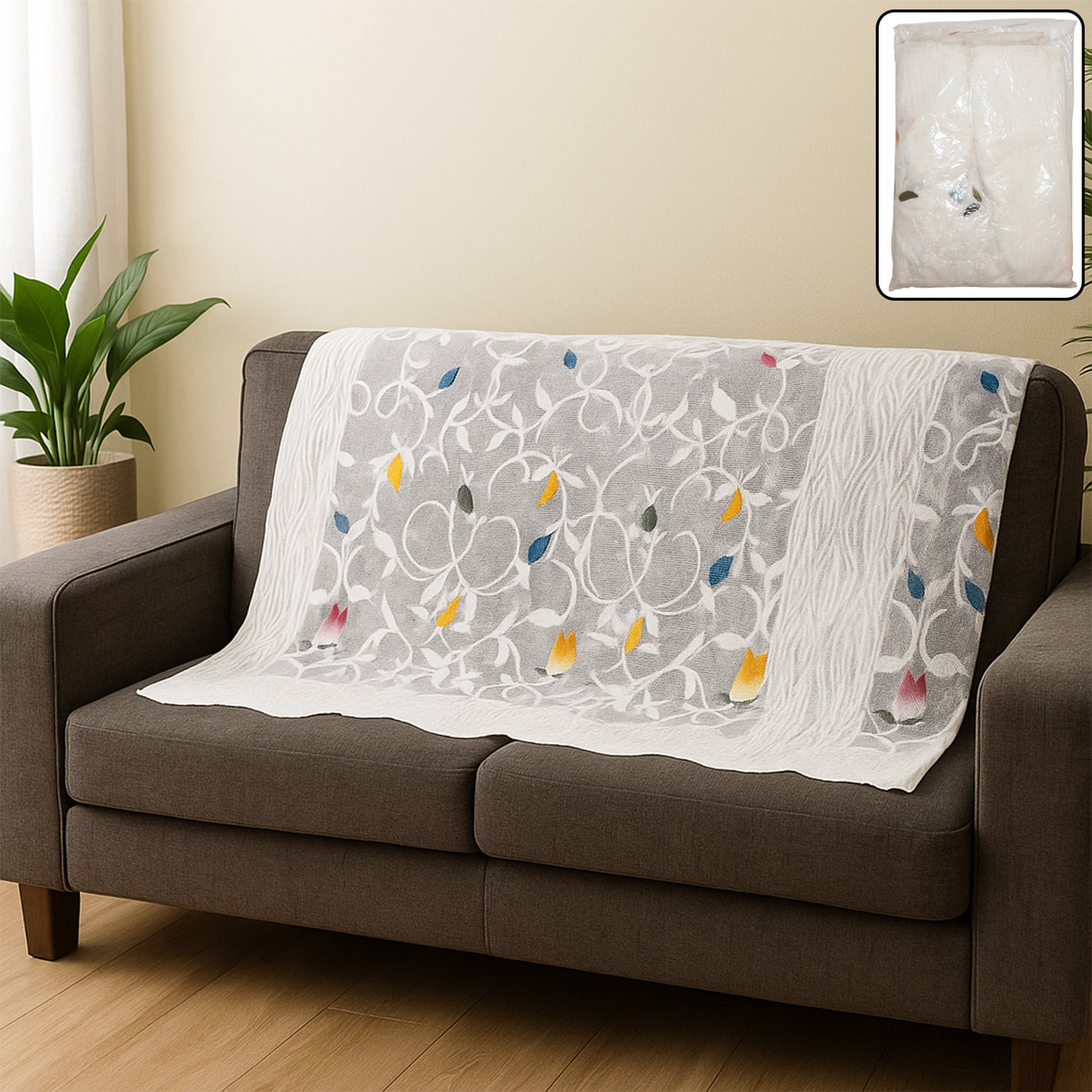 Sofa Back & Seat Protector Runner - 142x30 Inch, Washable Fabric - Happy Price - Image 7